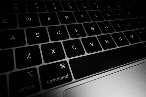 Siyah Beyaz Bilgisayar Klavye Ayrıntıları — Stok fotoğraf