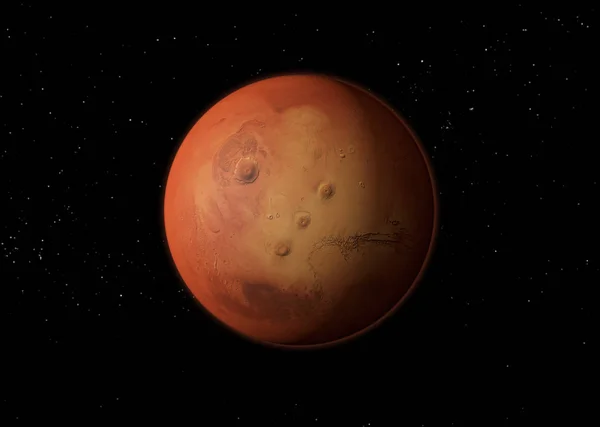 Mars. 3D-Darstellung — Stockfoto