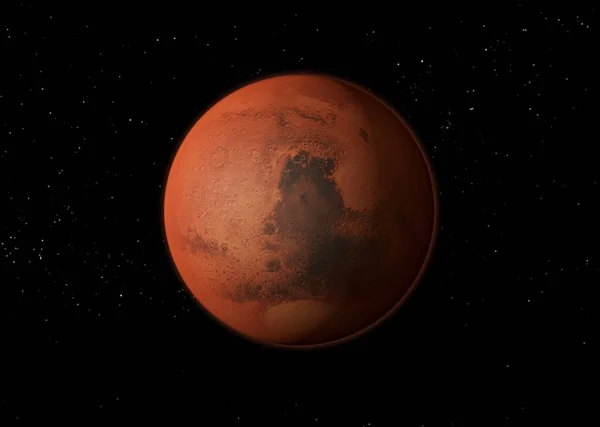 Mars. 3D-Darstellung — Stockfoto