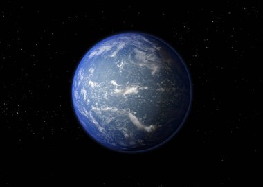 Dünya gezegeni. 3B görüntüleme.