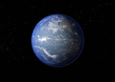 Dünya gezegeni. 3B görüntüleme.