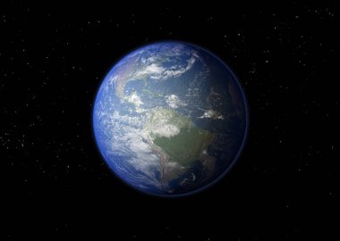 Dünya gezegeni. 3B görüntüleme.