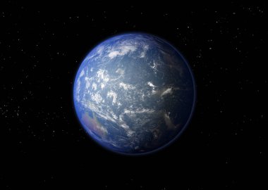 Dünya gezegeni. 3B görüntüleme.