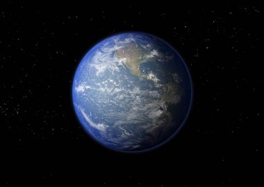 Dünya gezegeni. 3B görüntüleme.