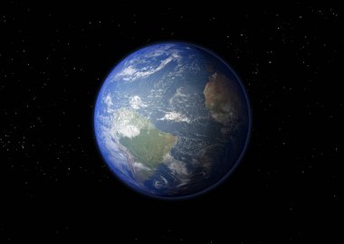 Dünya gezegeni. 3B görüntüleme.