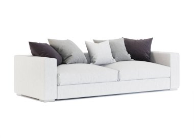 Beyaz arka plan üzerinde izole kanepe. 3D render.