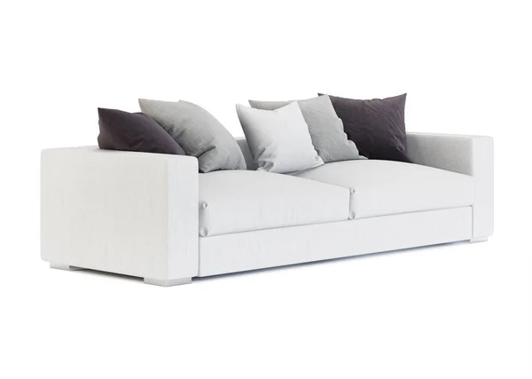 Καναπές που απομονώνονται σε λευκό φόντο. 3D rendering. — Φωτογραφία Αρχείου