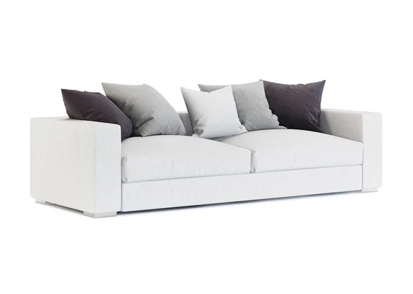 Καναπές που απομονώνονται σε λευκό φόντο. 3D rendering. — Φωτογραφία Αρχείου