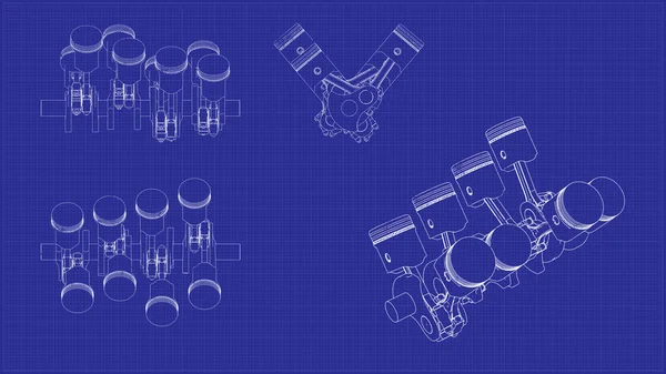 Drawing piston system. — Stock Photo, Image