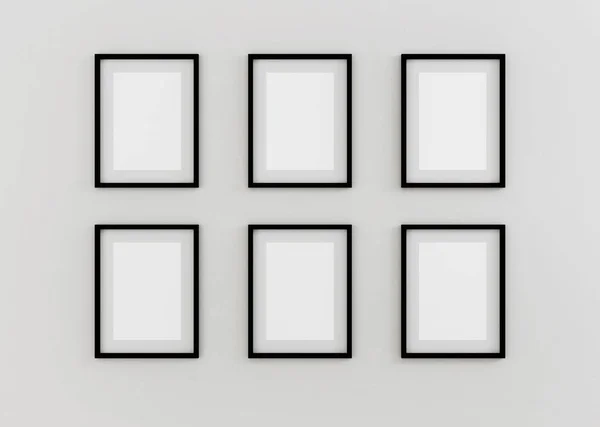壁の背景に写真のフレーム レンダリング — ストック写真