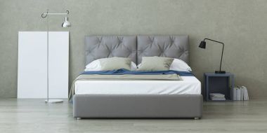 Yatak odası iç tasarım. 3D render.