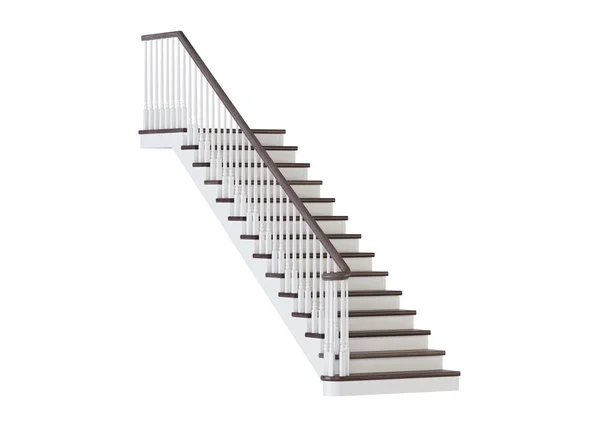 Escadas Fundo Branco Renderização — Fotografia de Stock