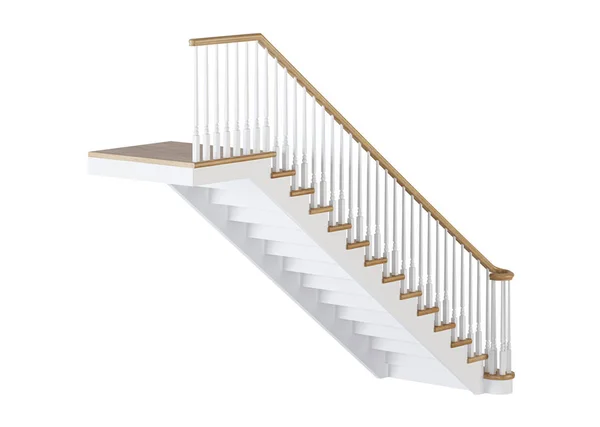 白い背景の上の階段 レンダリング — ストック写真