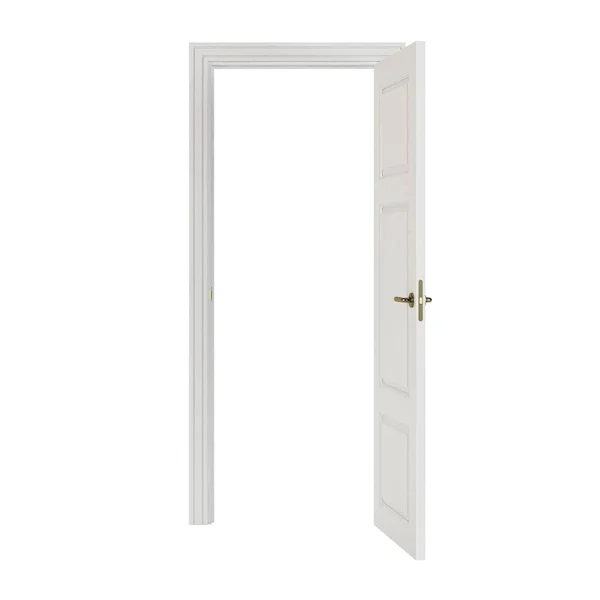 Πόρτα Που Απομονώνονται Λευκό Φόντο Rendering — Φωτογραφία Αρχείου