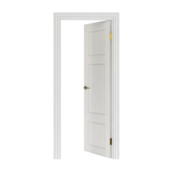 Πόρτα Που Απομονώνονται Λευκό Φόντο Rendering — Φωτογραφία Αρχείου