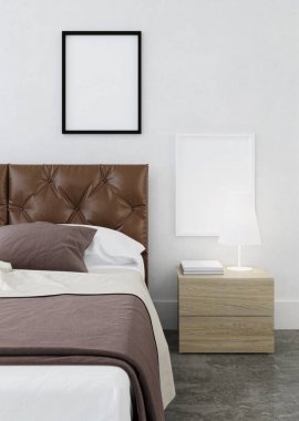 Poster, yukarı sahte bedroom.3d işleme