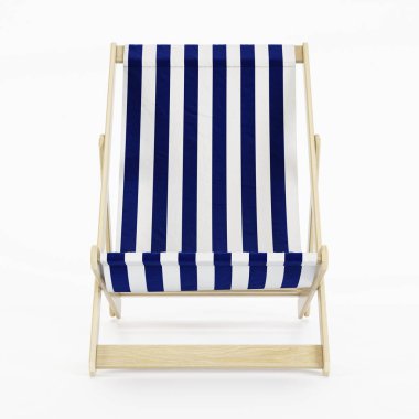 Şezlong beyaz arka plan üzerinde. 3D render.