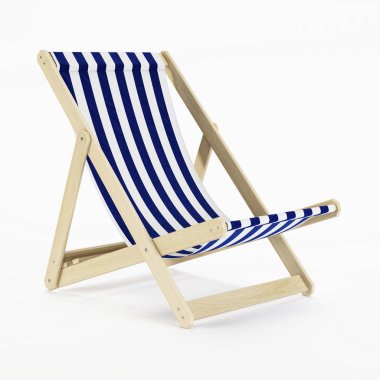 Şezlong beyaz arka plan üzerinde. 3D render.