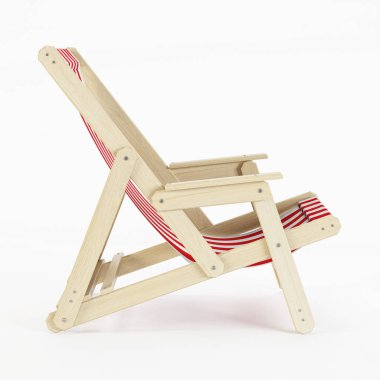 Şezlong beyaz arka plan üzerinde. 3D render.