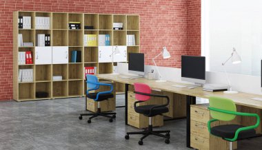 Ofis tasarım. 3D render.