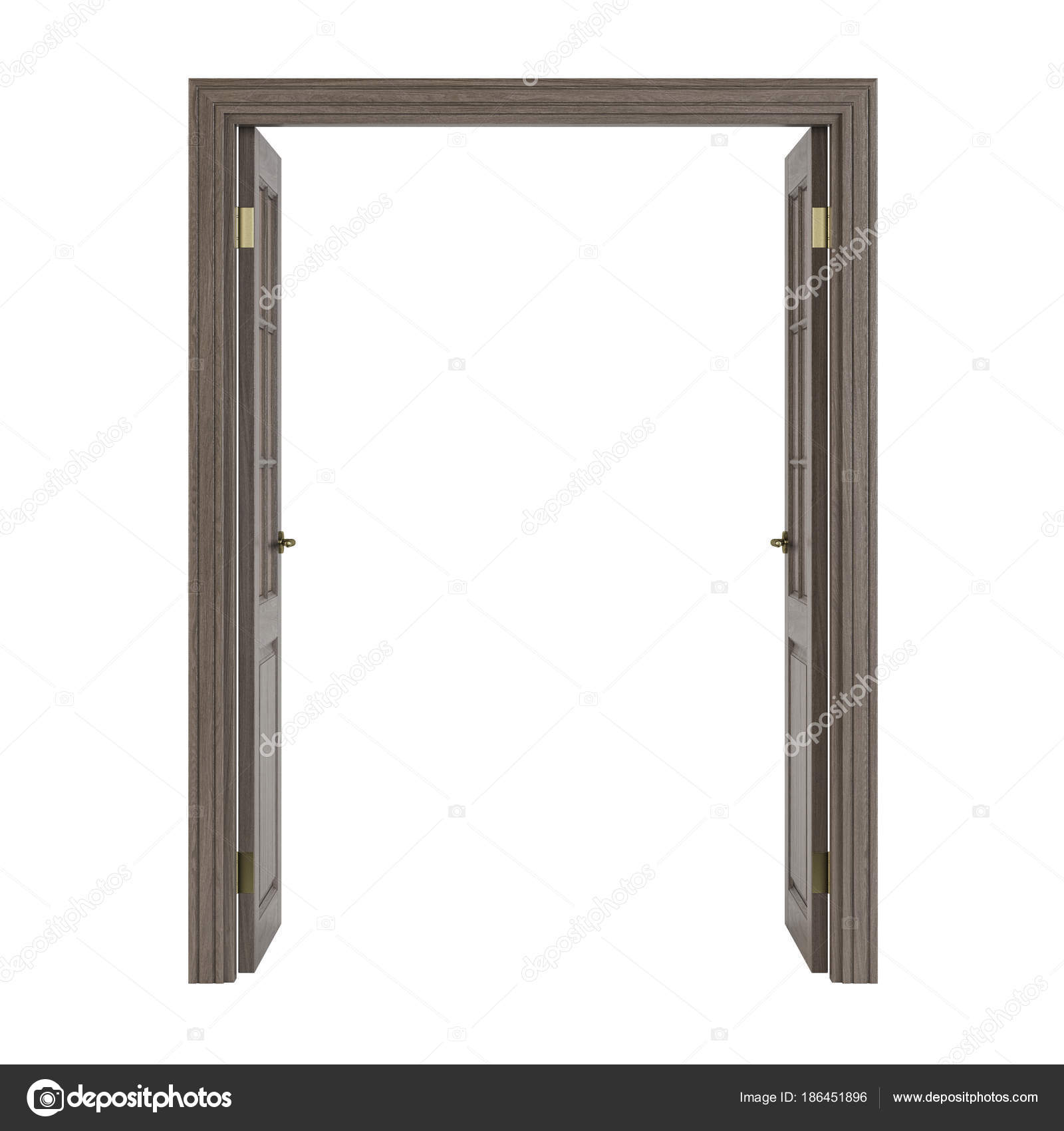 Double Leaf Doors Glass Interior Doors Isolated White