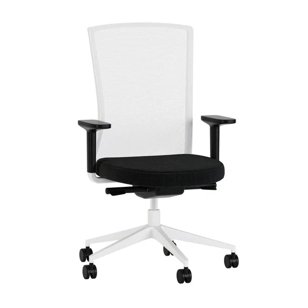 Krzesło Biurowe Białym Tle Renderowania — Zdjęcie stockowe