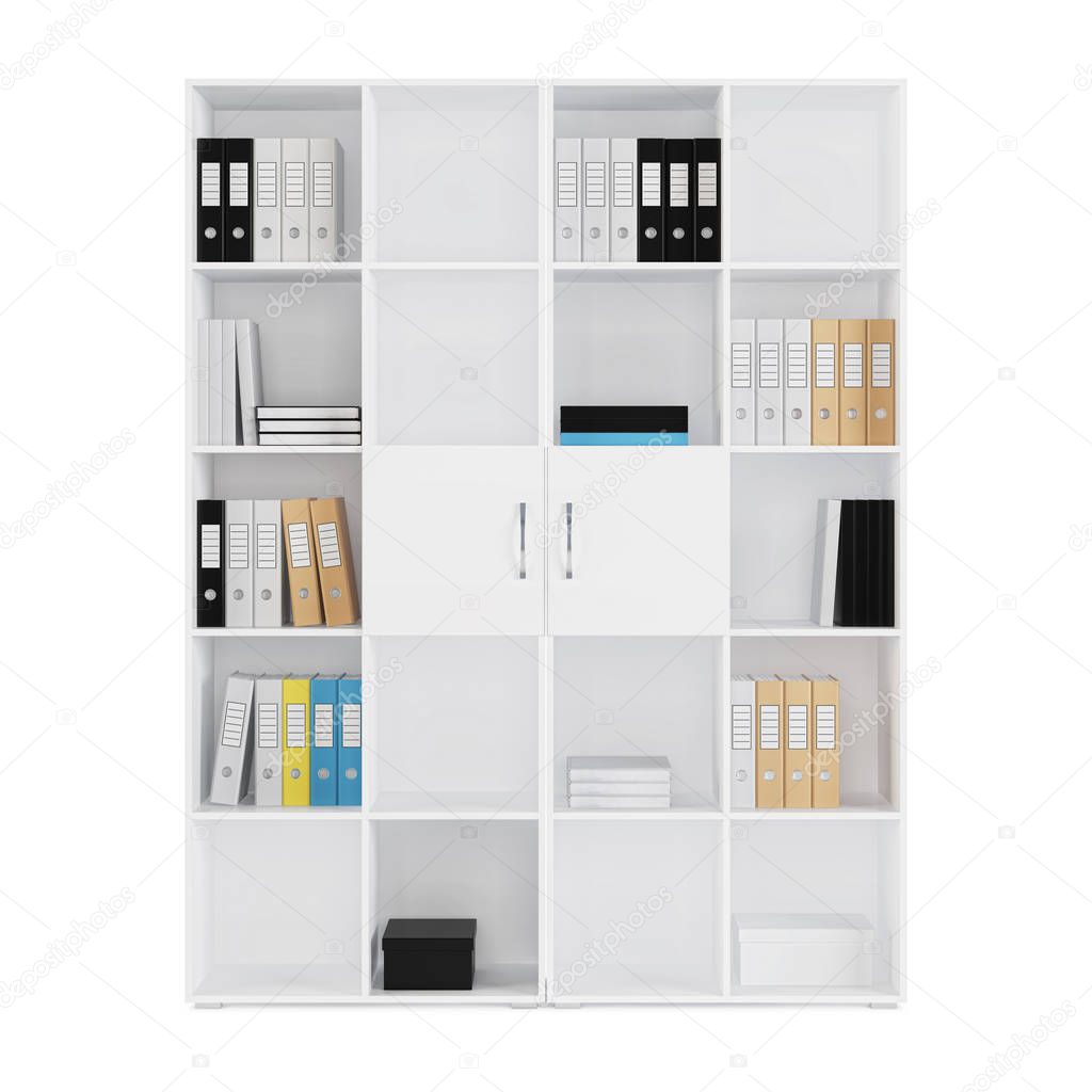 Shelving isolated on white background. 3D rendering.