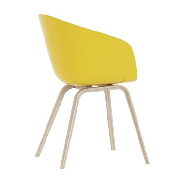 Beyaz arka plan üzerinde izole sandalye. Modern sandalye ile bir yastık. 3D render.