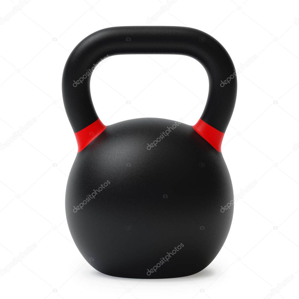 Sports kettlebell  isolated on white background. 3D rendering.