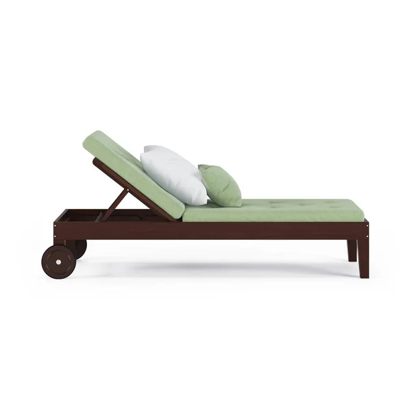Chaise Lounge Witte Achtergrond Rendering — Stockfoto