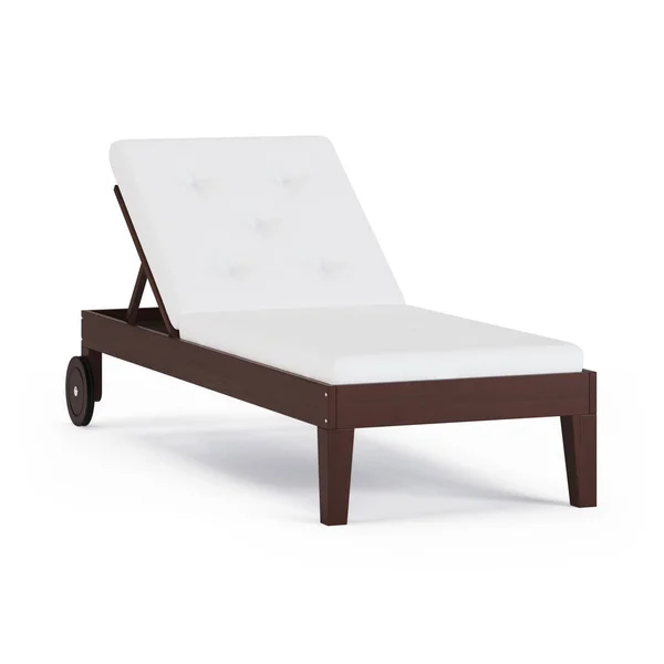 Chaise Lounge Sfondo Bianco Rendering — Foto Stock