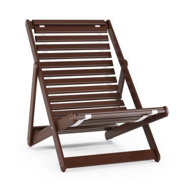 Beyaz arka plan üzerinde şezlong. 3D render.