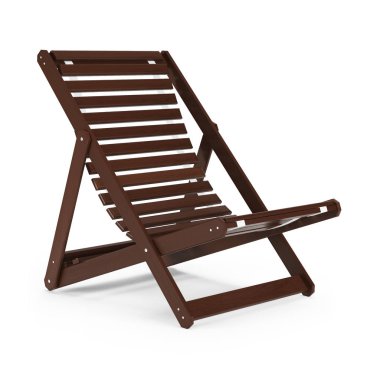 Beyaz arka plan üzerinde şezlong. 3D render.