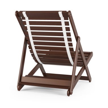 Beyaz arka plan üzerinde şezlong. 3D render.