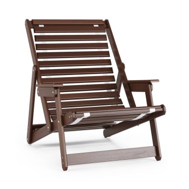 Beyaz arka plan üzerinde şezlong. 3D render.