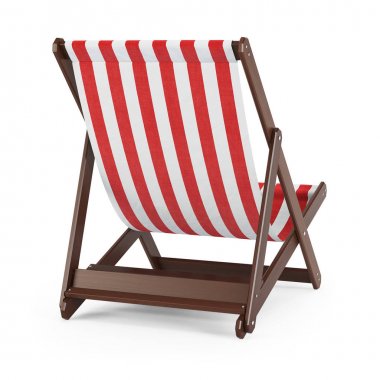 Beyaz arka plan üzerinde şezlong. 3D render.