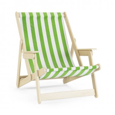 Beyaz arka plan üzerinde şezlong. 3D render.