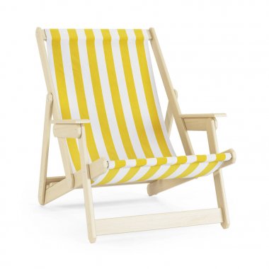 Beyaz arka plan üzerinde şezlong. 3D render.