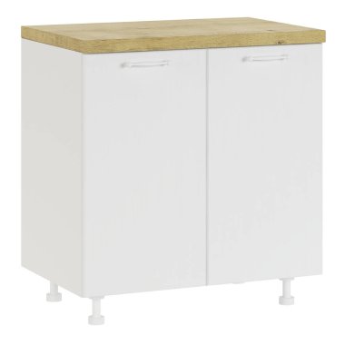 Modül mobilyalar. Mobilyalar ve mutfak ekipmanları beyaz arka planda izole edilmiş. 3d oluşturma. 