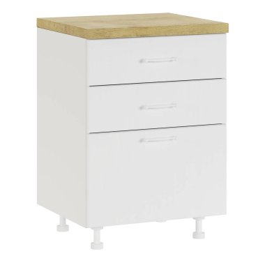 Modül mobilyalar. Mobilyalar ve mutfak ekipmanları beyaz arka planda izole edilmiş. 3d oluşturma. 