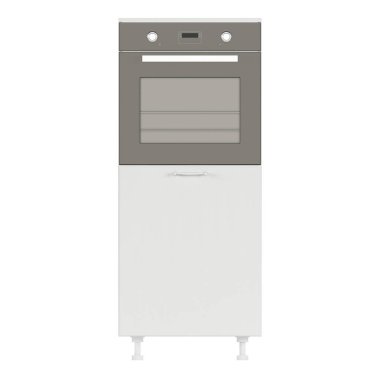 Modül mobilyalar. Mobilyalar ve mutfak ekipmanları beyaz arka planda izole edilmiş. 3d oluşturma. 