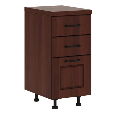 Modül mobilyalar. Mobilyalar ve mutfak ekipmanları beyaz arka planda izole edilmiş. 3d oluşturma. 