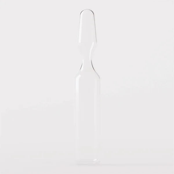 Transparent Glass Ampoule Ampoule Medicine White Background Rendering — Stockfoto