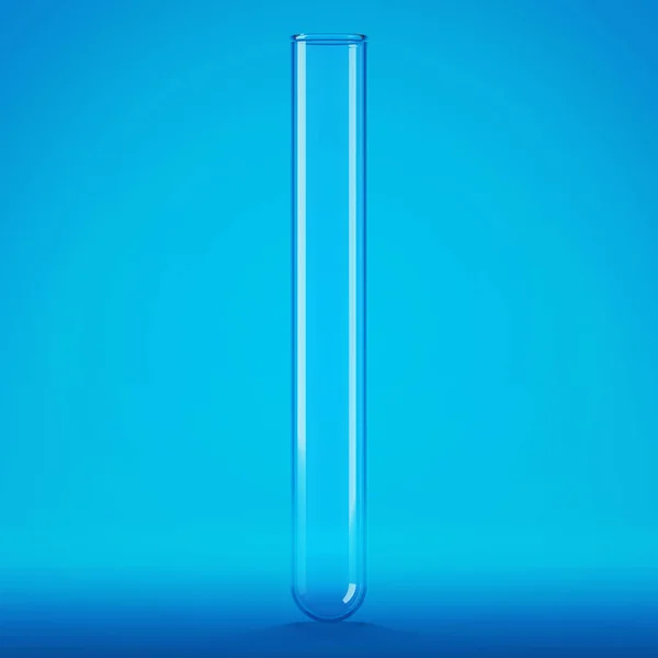 Transparent glass laboratory tube. Liquid filled test tube. 3D rendering.