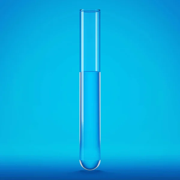 Transparent Glass Laboratory Tube Liquid Filled Test Tube Rendering — Stok fotoğraf