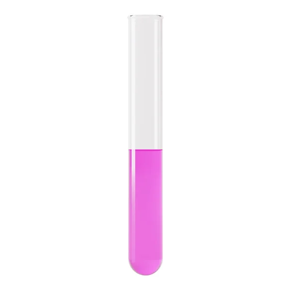 Transparent Glass Laboratory Tube Test Tube Filled Liquid White Background — 스톡 사진