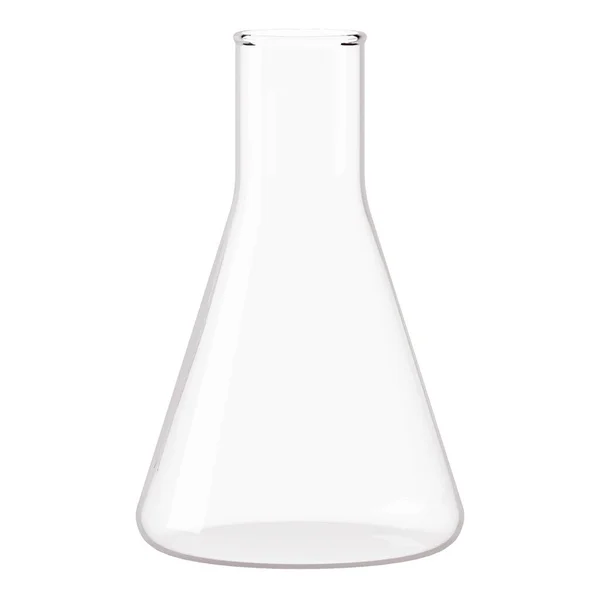 Transparent Glass Laboratory Flask Flask Filled Liquid White Background Rendering — Stock Photo, Image