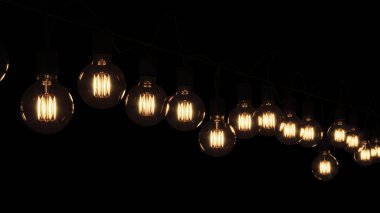 Christmas lights. Glowing lights for Christmas holiday cards, banners, posters, web design. 3D rendering.