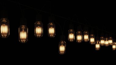 Christmas lights. Glowing lights for Christmas holiday cards, banners, posters, web design. 3D rendering.