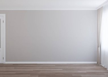 Özel bir evin içi. Boş oda. 3d render.